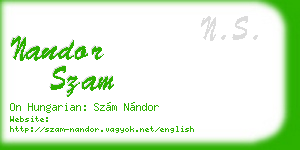 nandor szam business card