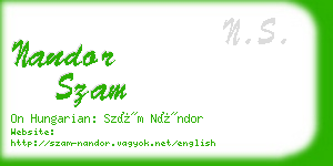 nandor szam business card